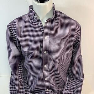 Haggar Plaid Button Up Long Sleeve Shirt